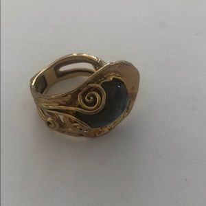 Lirm Sterling Labradorite Gem Doublet Ring NOS